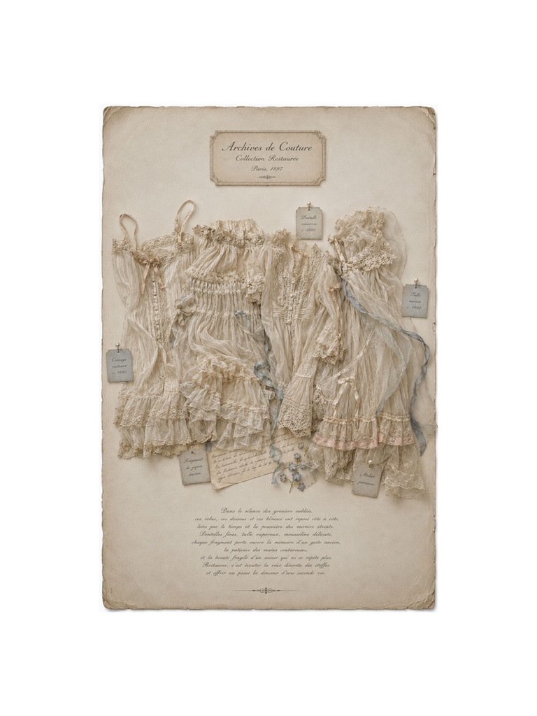 Antique French Lace Collection Journal|アンティークレースコレクション 4枚セット