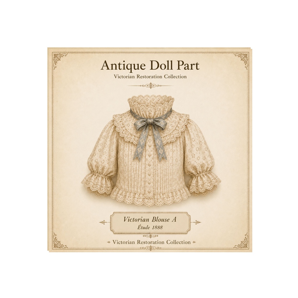 Antique Bisque Doll Clipart|ヴィクトリアン ビスクドール パーツ 8点セット