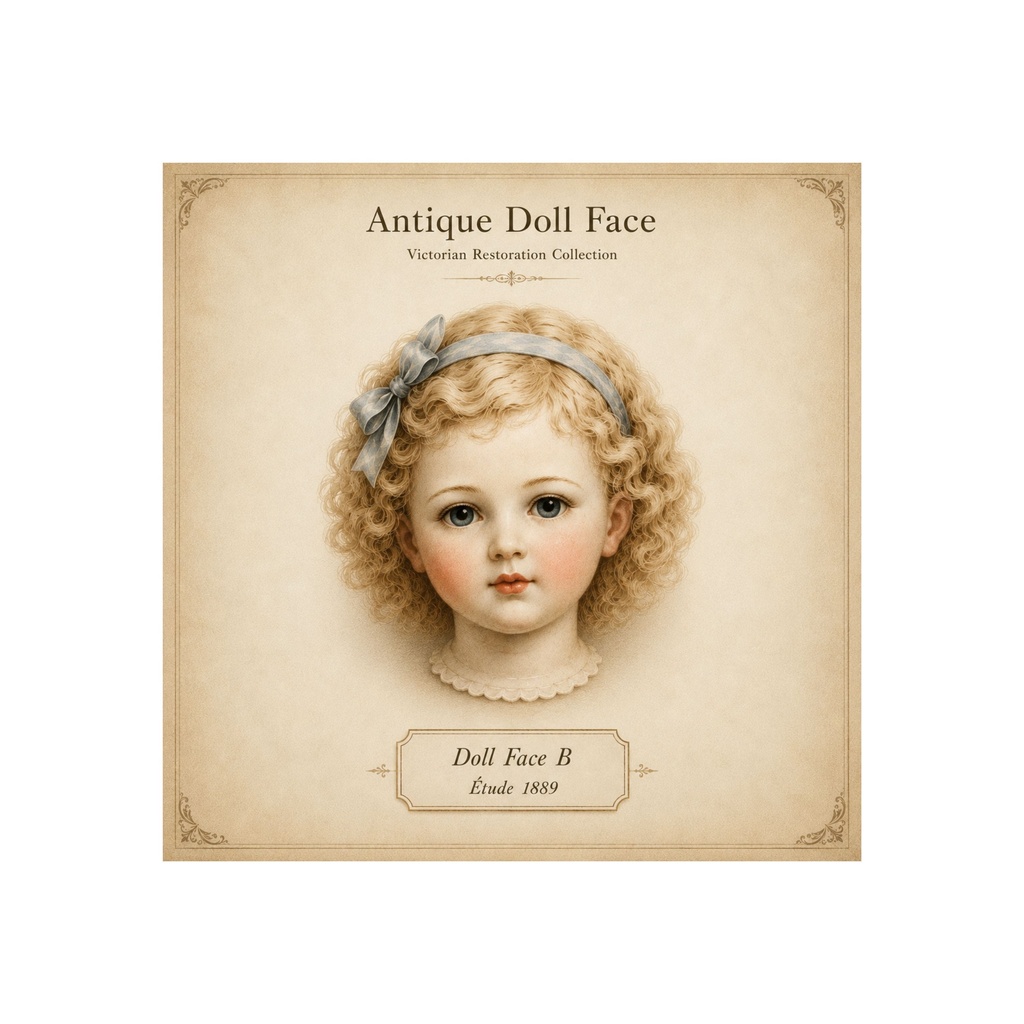 Antique Bisque Doll Clipart|ヴィクトリアン ビスクドール パーツ 8点セット