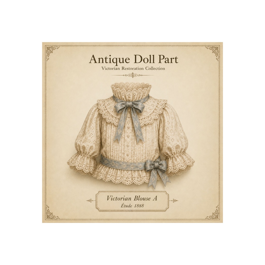 Antique Bisque Doll Clipart|ヴィクトリアン ビスクドール パーツ 8点セット