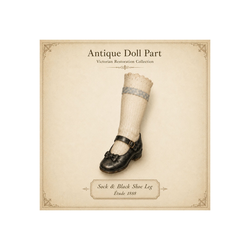 Antique Bisque Doll Clipart|ヴィクトリアン ビスクドール パーツ 8点セット