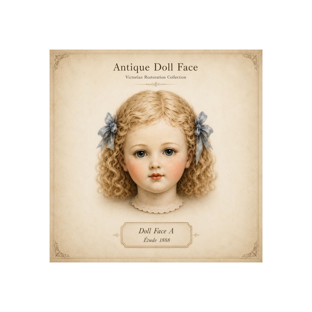 Antique Bisque Doll Clipart|ヴィクトリアン ビスクドール パーツ 8点セット