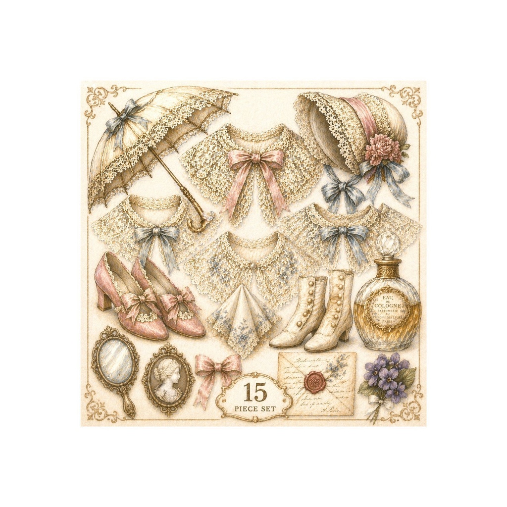 ヴィクトリアン アンティーク クリップアート 15点セット｜Victorian Antique Clipart Collection
