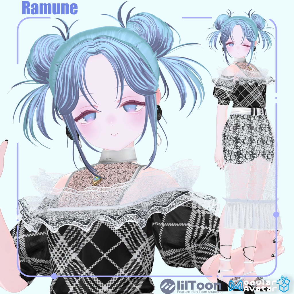 【22アバター対応Hair】こぐまるーずついん【#DRUM_OFF_】