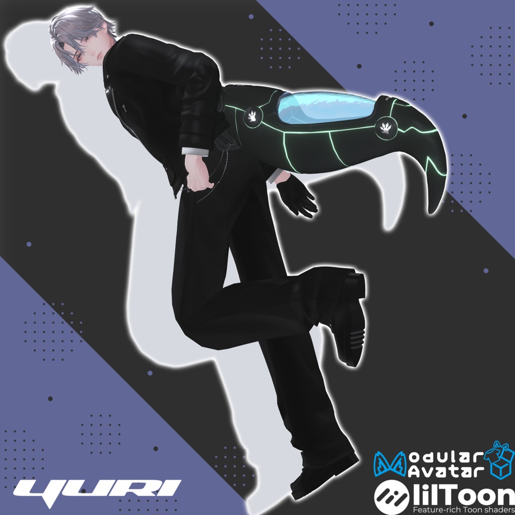 【VRChat対応】「NEOPA」サイバー×レオパ尻尾 -AudioLink搭載-【#DRUM_OFF_】
