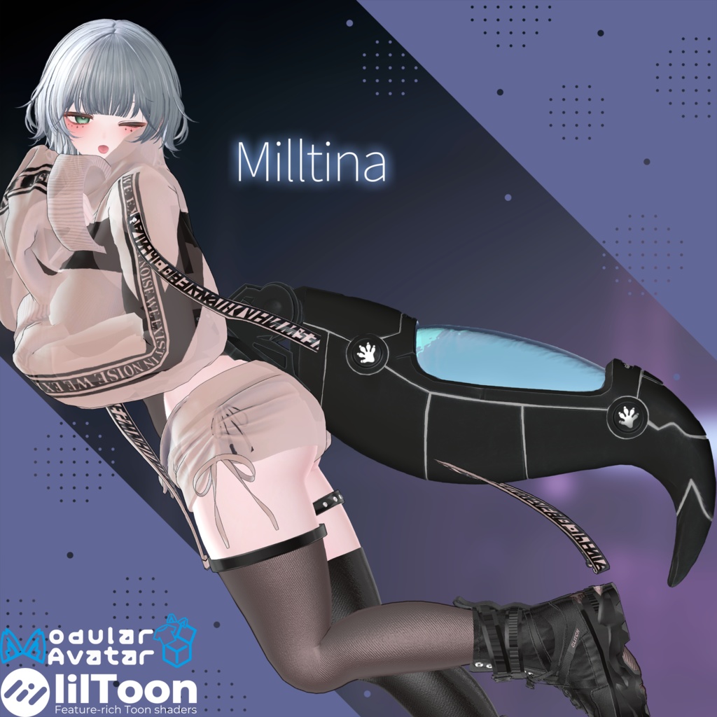 【VRChat対応】「NEOPA」サイバー×レオパ尻尾 -AudioLink搭載-【#DRUM_OFF_】