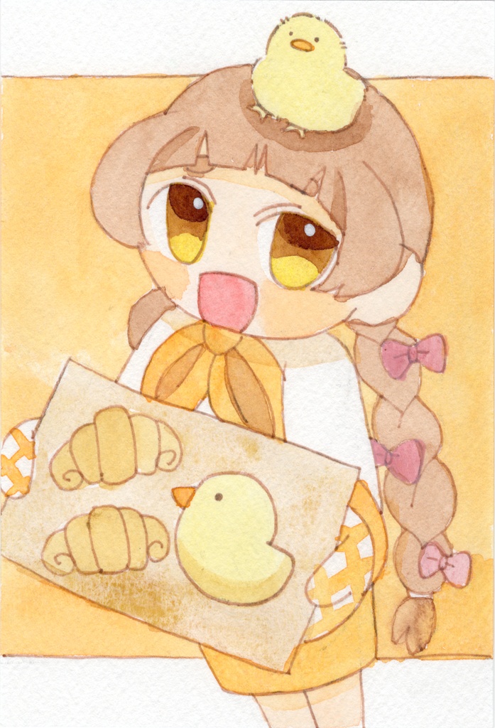 原画「ひよことパン屋さん」