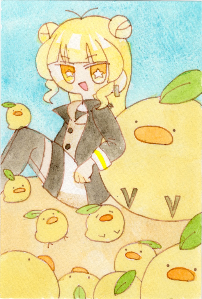 原画「ひよこがいっぱい」