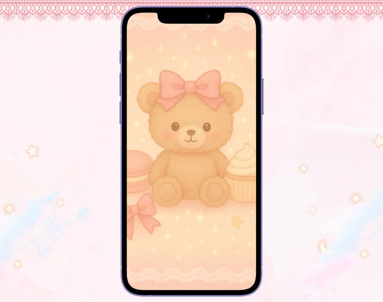 cocotte’s ふわもこ壁紙セット vol.1|くまとウサギの癒しパステル