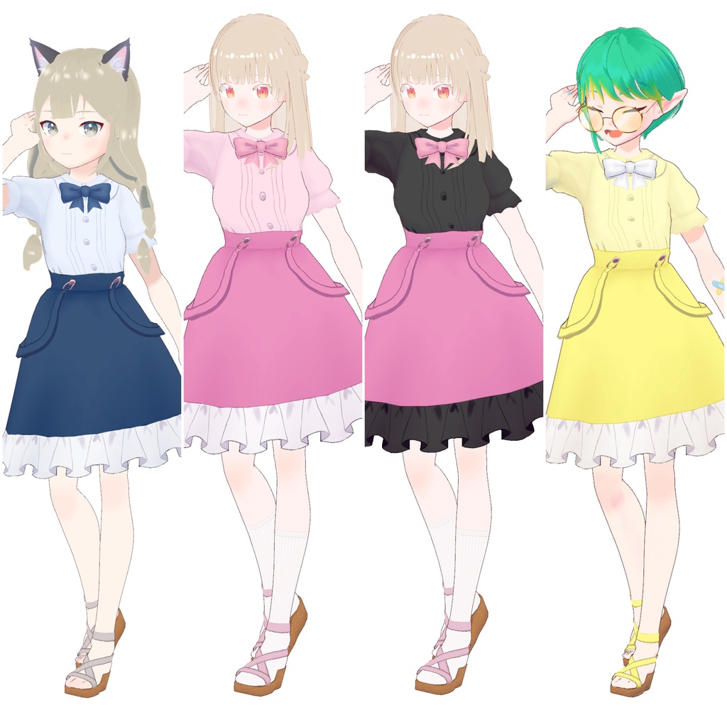 【vroidカスタムアイテム】サロペットだらーん【カラバリあり】
