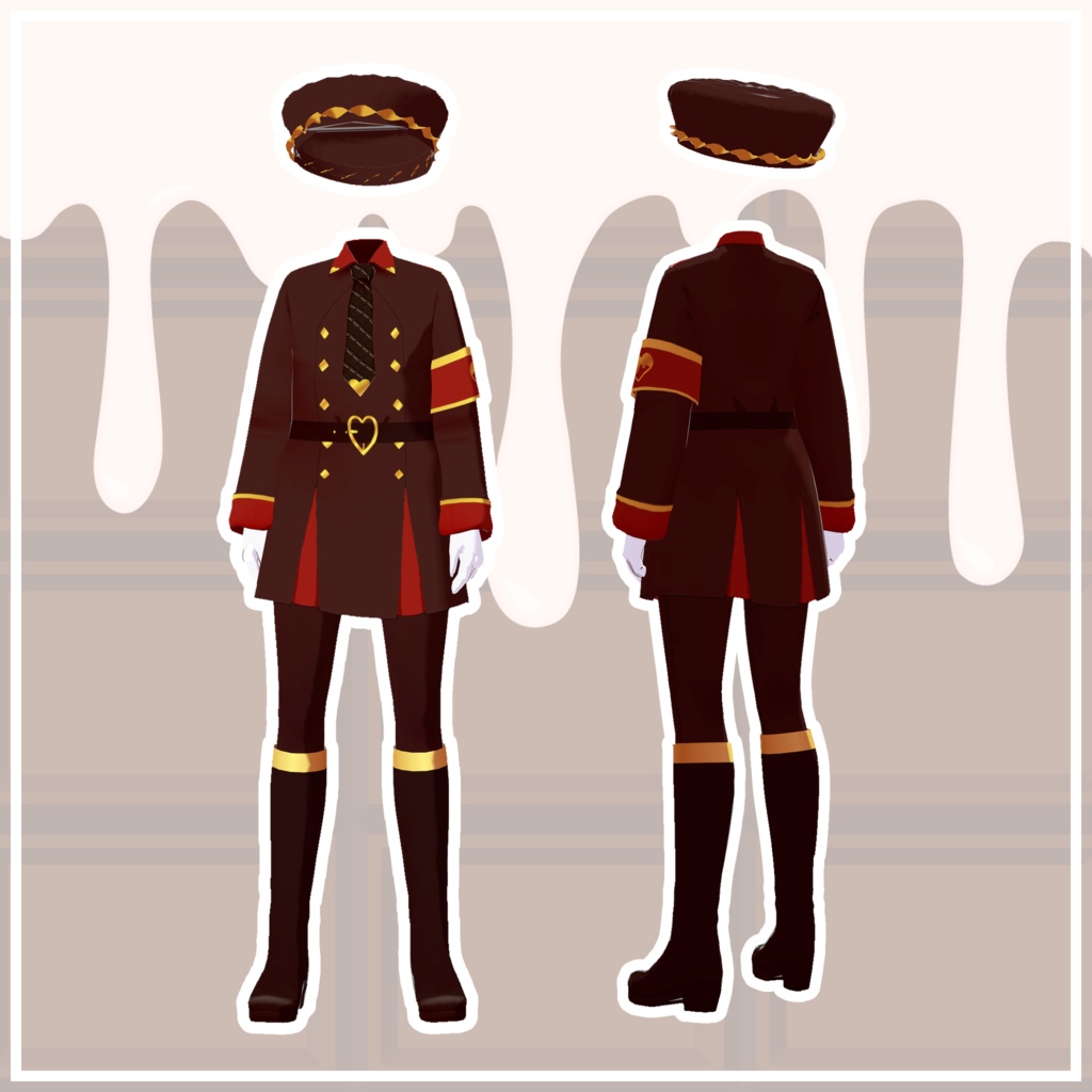 【vroid衣装】バレンタインチョコ軍コーデ