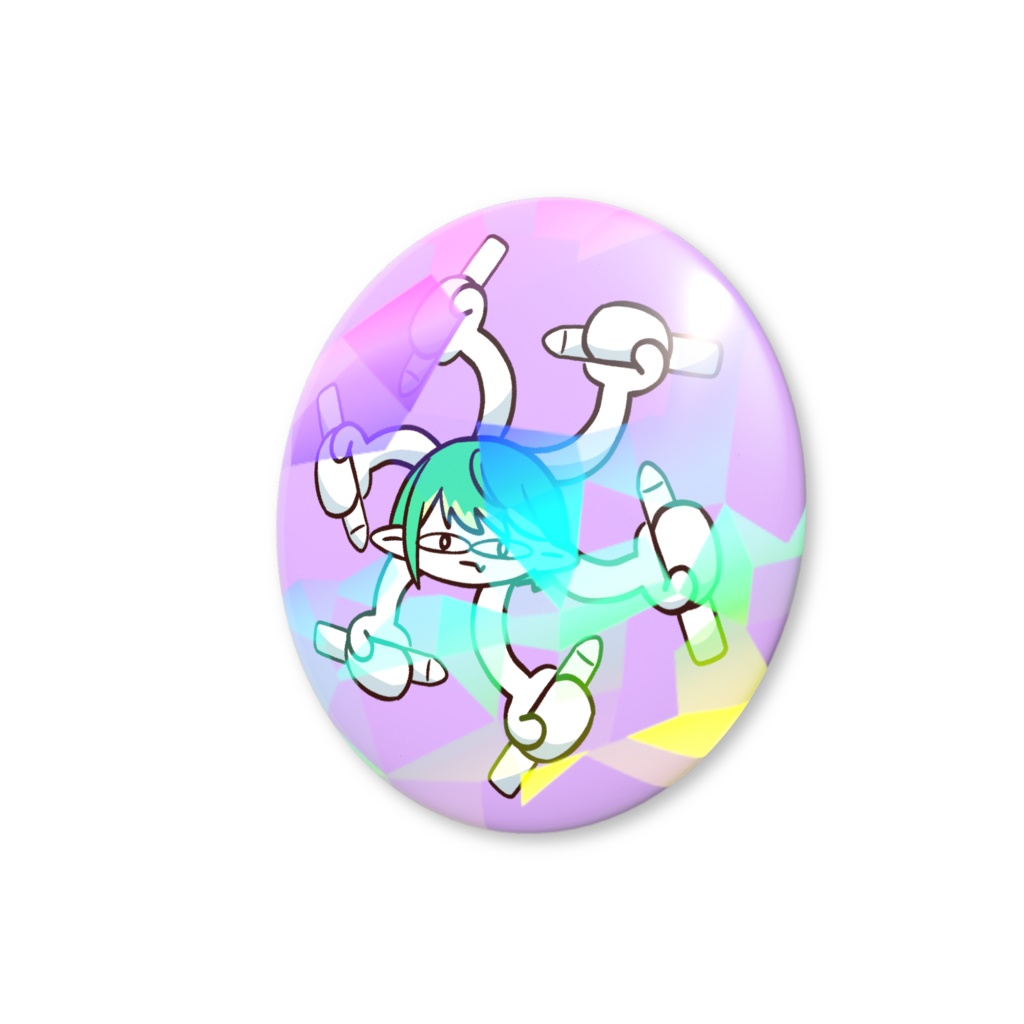 デスワークたわホログラム缶バッジ【PixivFactory】