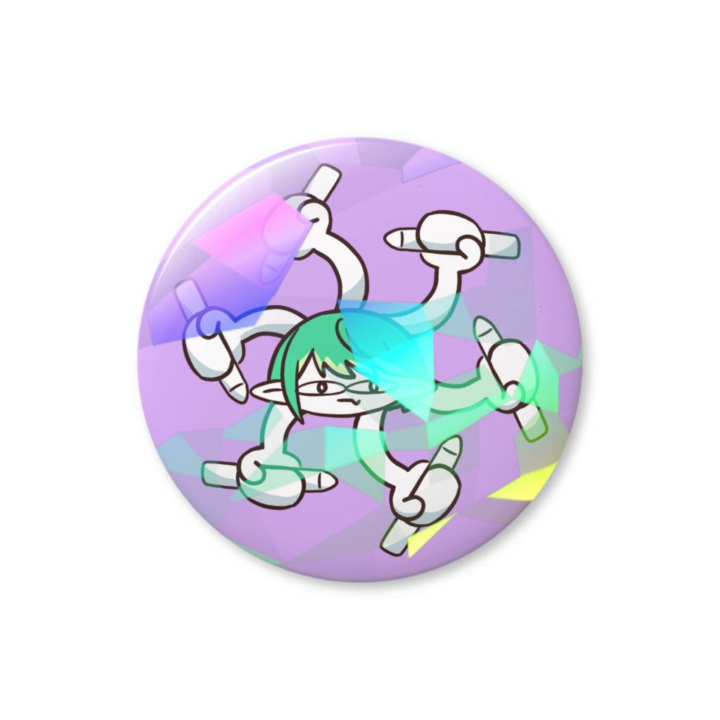 デスワークたわホログラム缶バッジ【PixivFactory】
