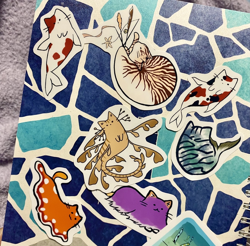 ステッカー【ゆるにゃんぎょと水の仲間たちVol1】