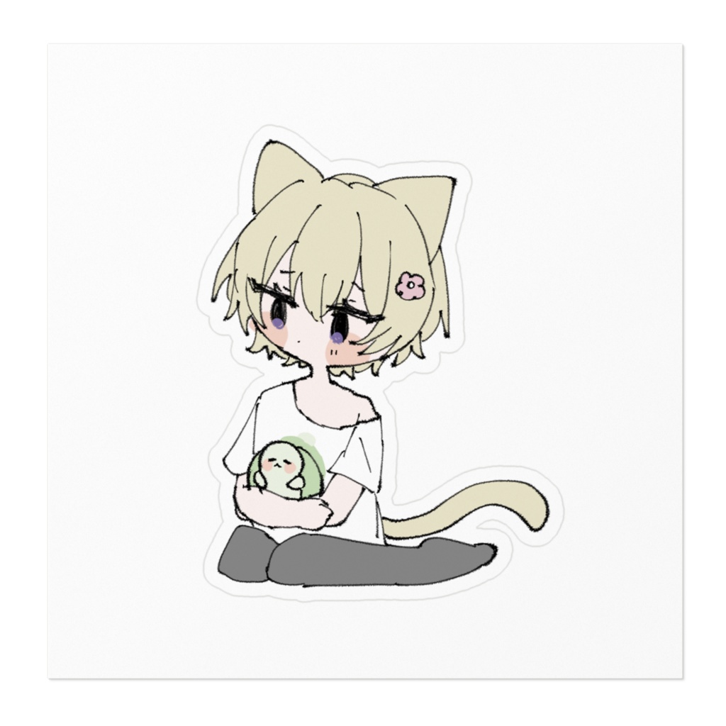 おるすばんねこのまるシール