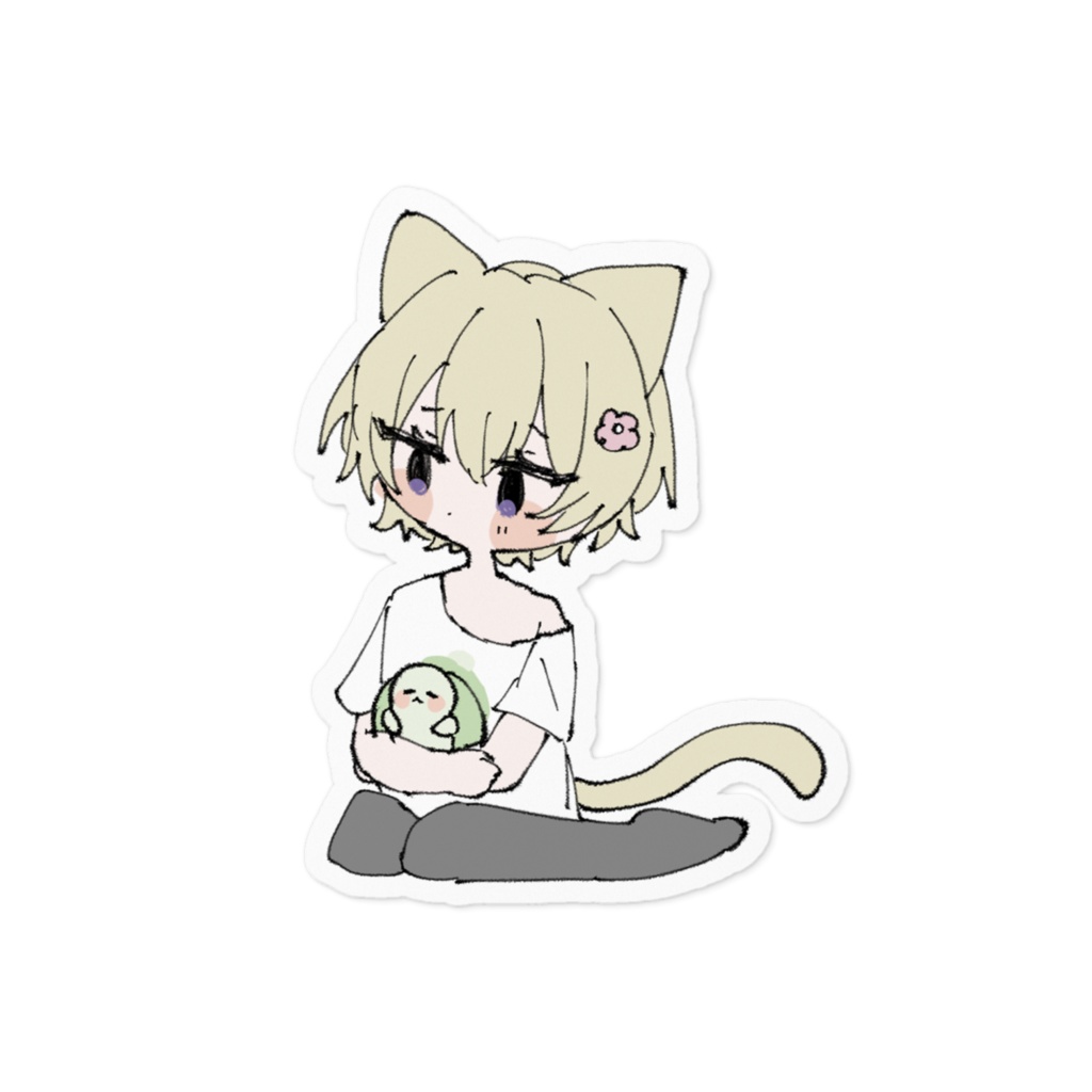 おるすばんねこのまるシール