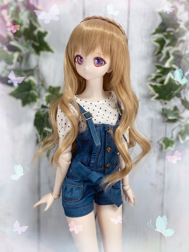 ドールウィッグ*フェアリーウェイブティアラ*ロイヤルミルクティー*9～9.5インチ