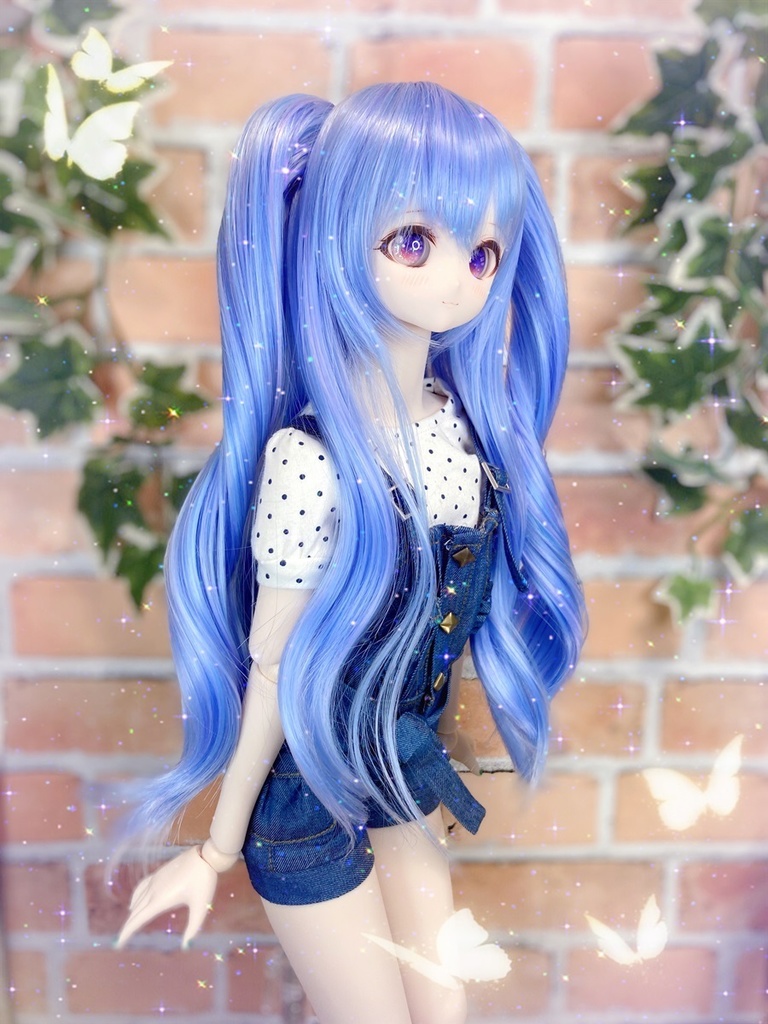ドールウィッグ*プレミアムツインカール*あじさい色*9～9.5インチ