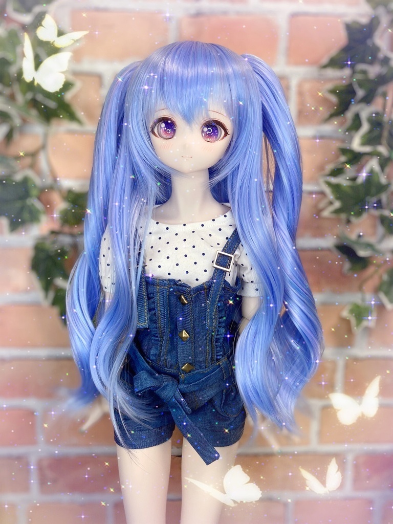 ドールウィッグ*プレミアムツインカール*あじさい色*9～9.5インチ