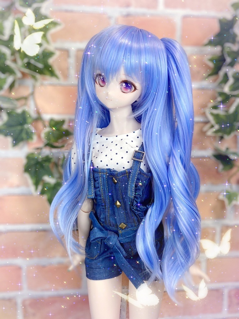 ドールウィッグ*プレミアムツインカール*あじさい色*9～9.5インチ