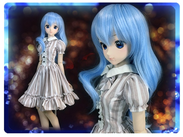 ドールウィッグ*MC*スノーブルー*9～9.5インチ
