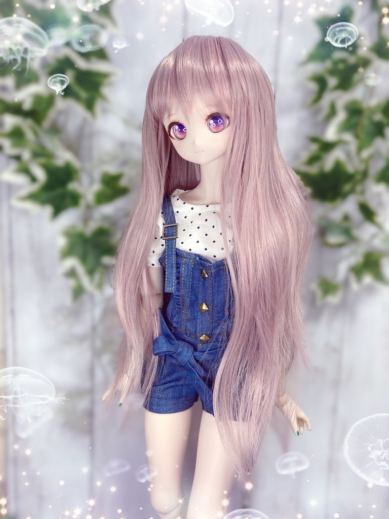 ドールウィッグ*エアリーロング*アンティークピンク*9～9.5インチ
