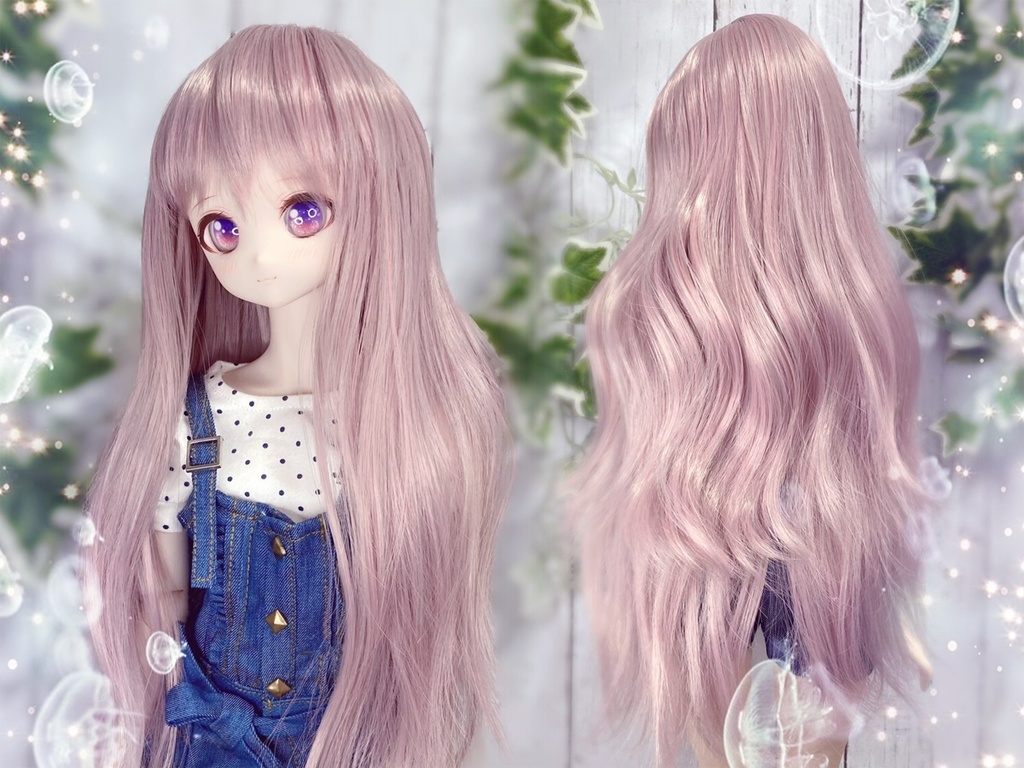 ドールウィッグ*エアリーロング*アンティークピンク*9～9.5インチ