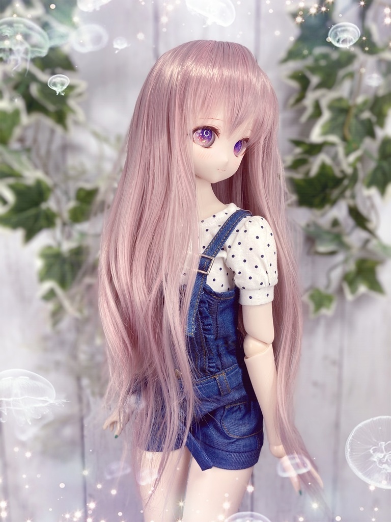 ドールウィッグ*エアリーロング*アンティークピンク*9～9.5インチ