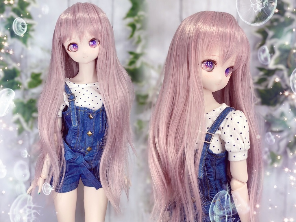 ドールウィッグ*エアリーロング*アンティークピンク*9～9.5インチ