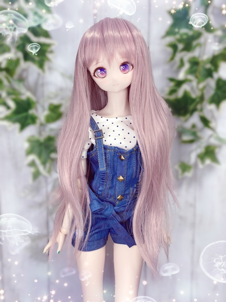 ドールウィッグ*エアリーロング*アンティークピンク*9～9.5インチ