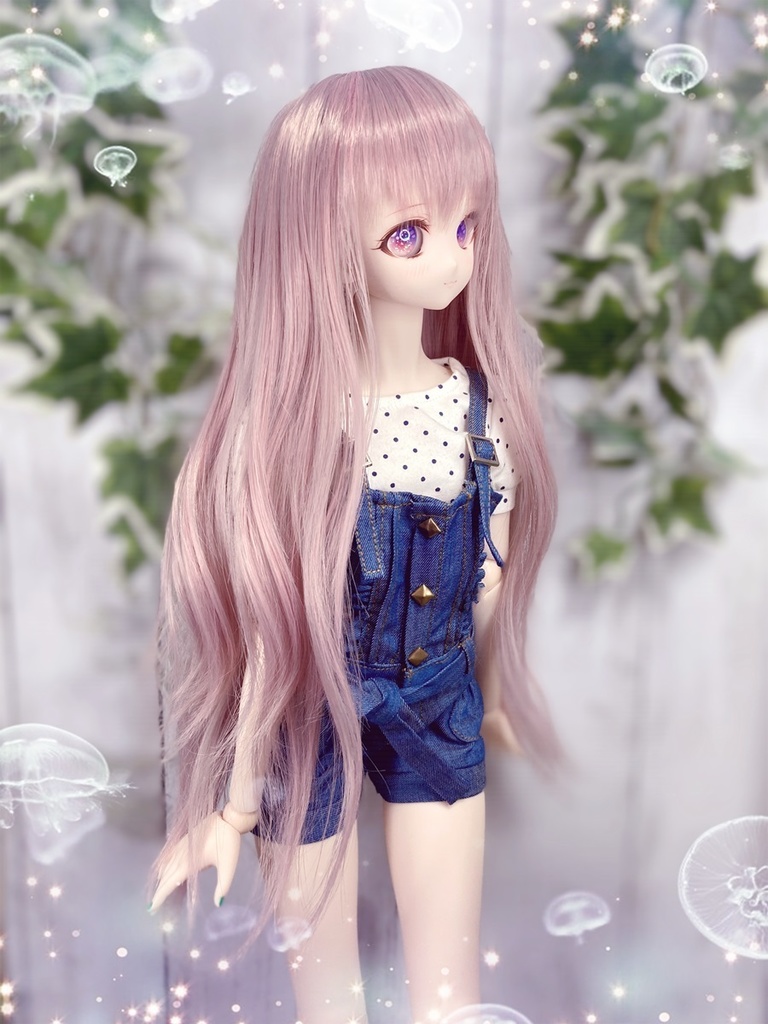 ドールウィッグ*エアリーロング*アンティークピンク*9～9.5インチ