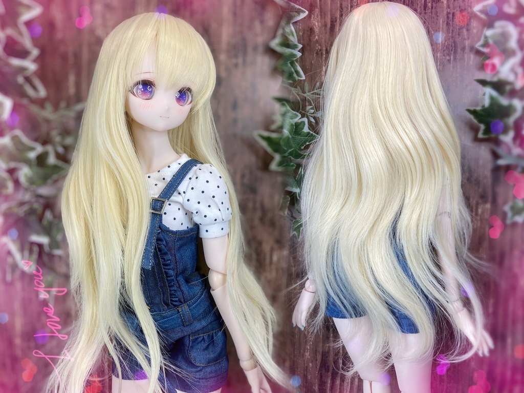 ドールウィッグ*エアリーロング*ミルキーゴールド*9～9.5インチ