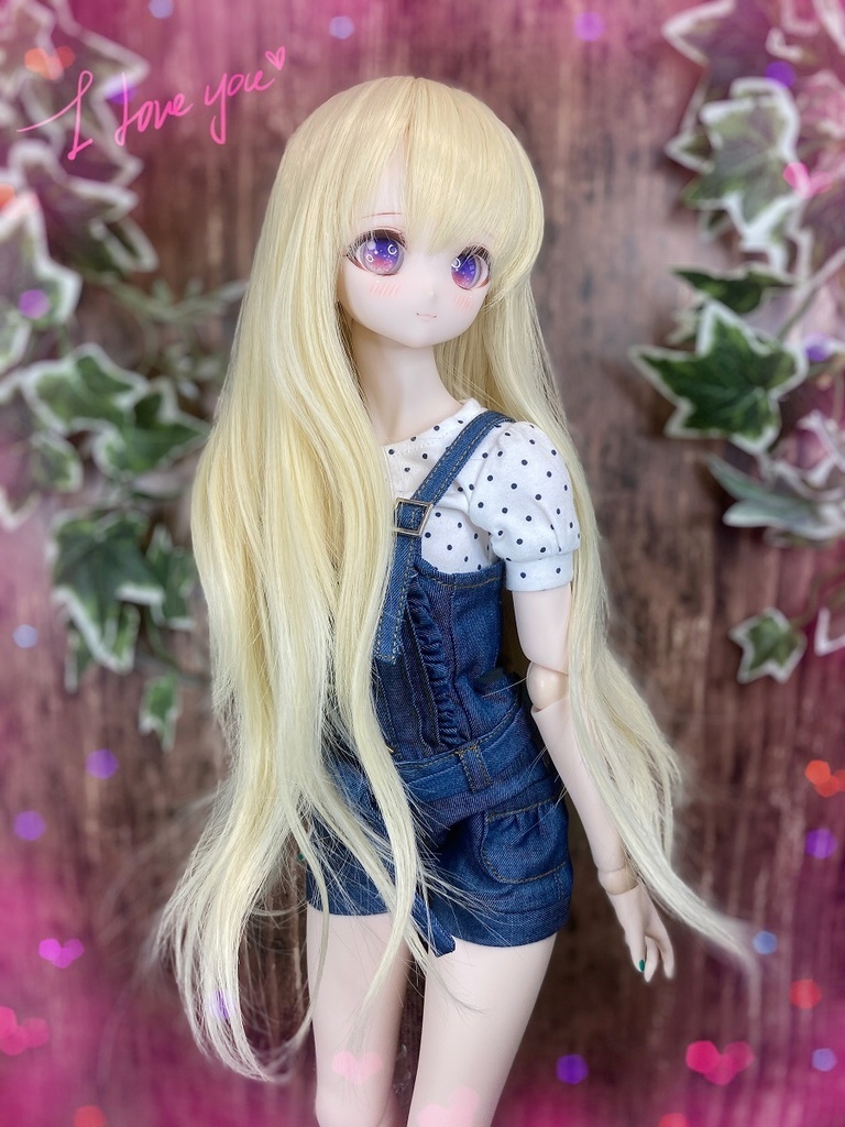 ドールウィッグ*エアリーロング*ミルキーゴールド*9～9.5インチ