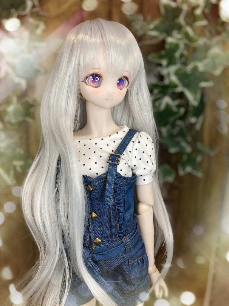 ドールウィッグ*エアリーロング*シルバーアッシュ*9～9.5インチ