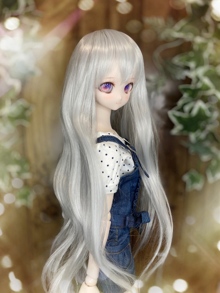 ドールウィッグ*エアリーロング*シルバーアッシュ*9～9.5インチ