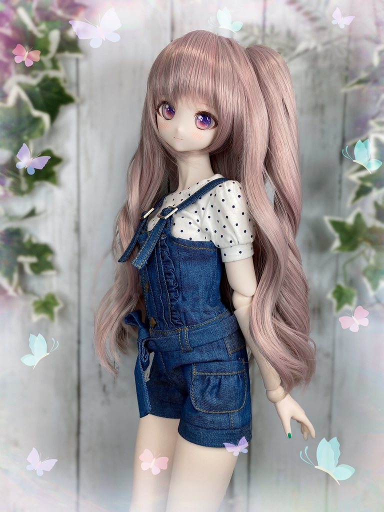 ドールウィッグ＊プレミアムツインカール＊アンティークピンク＊9～9.5インチ