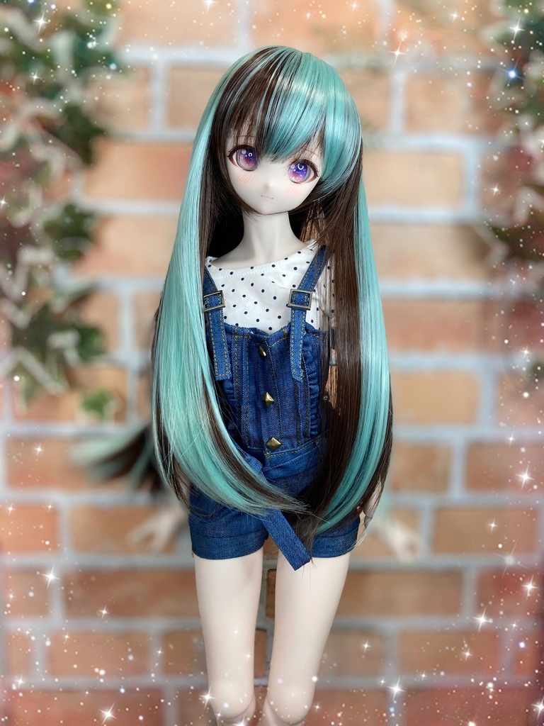 ドールウィッグ*ロングヘアー*チョコミント*9～9.5インチ