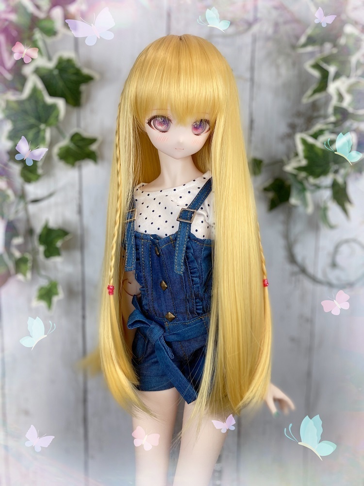 ドールウィッグ＊プリンセス・フレンチ・ツイン＊ゴールド＊9～9.5インチ