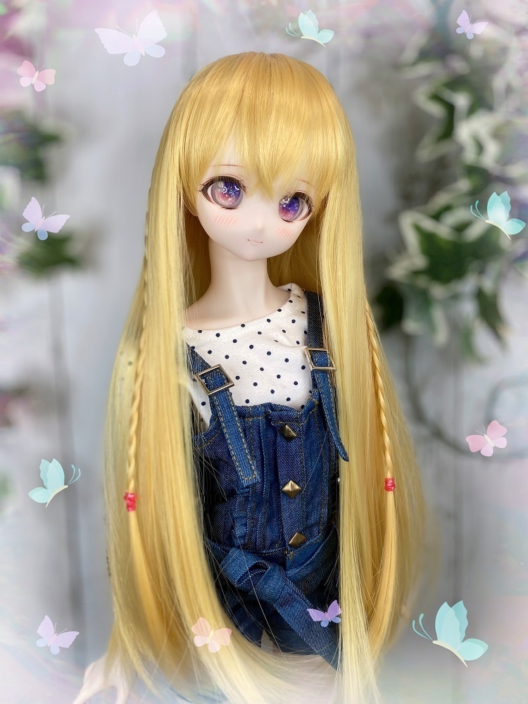 ドールウィッグ＊プリンセス・フレンチ・ツイン＊ゴールド＊9～9.5インチ