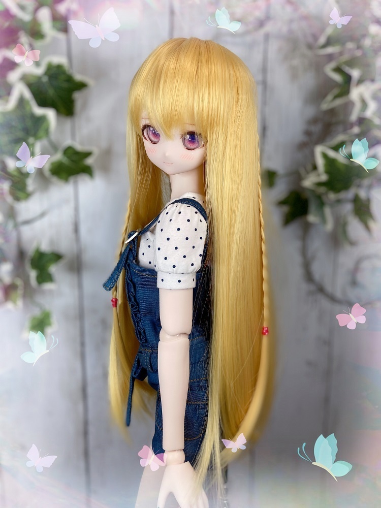 ドールウィッグ＊プリンセス・フレンチ・ツイン＊ゴールド＊9～9.5インチ