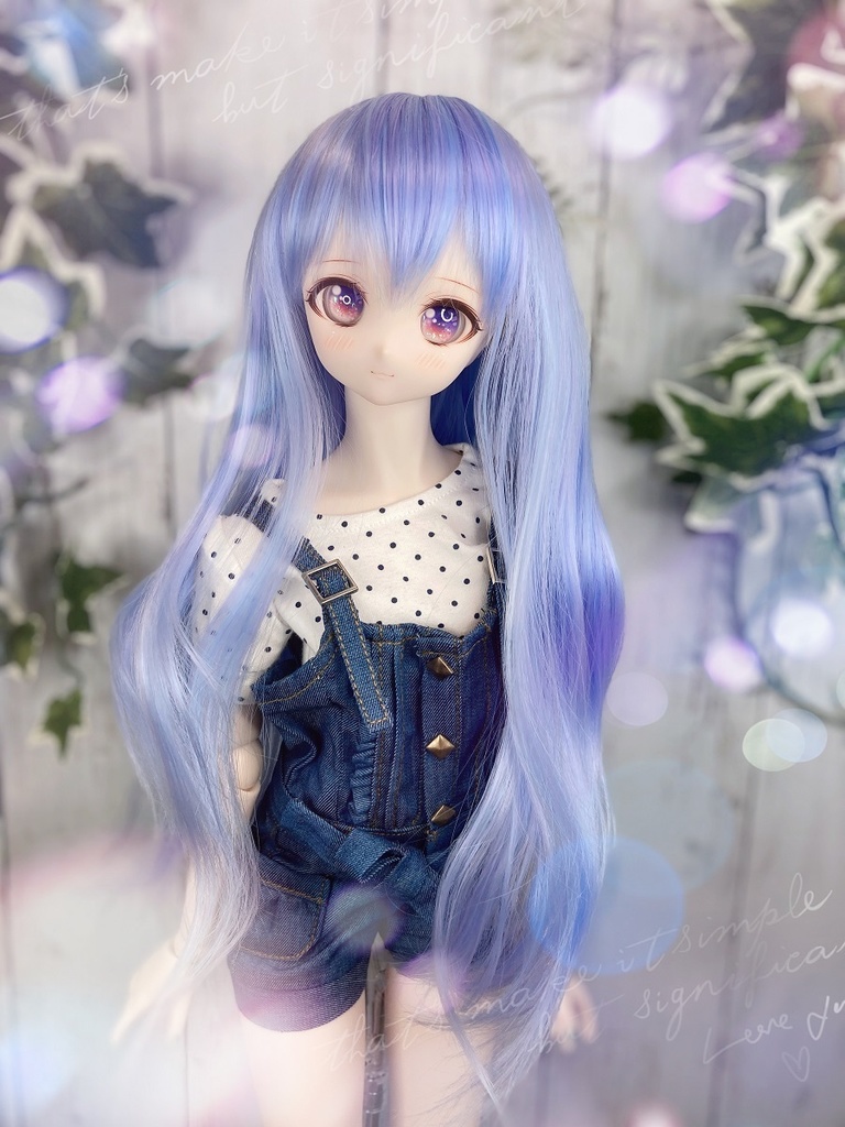 ドールウィッグ*エアリーロング*あじさい色*9～9.5インチ