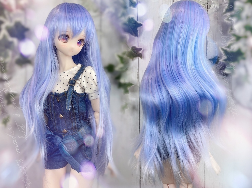 ドールウィッグ*エアリーロング*あじさい色*9～9.5インチ