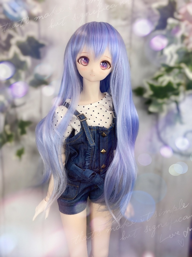 ドールウィッグ*エアリーロング*あじさい色*9～9.5インチ