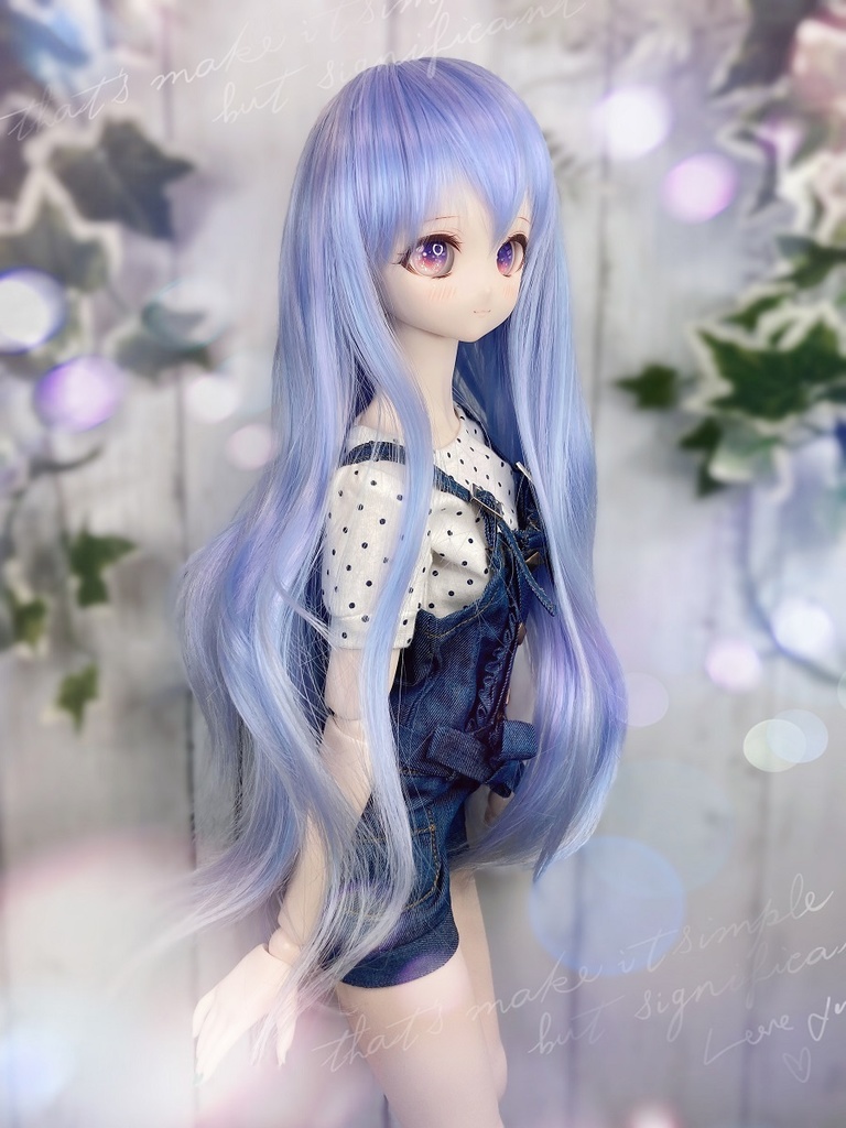 ドールウィッグ*エアリーロング*あじさい色*9～9.5インチ
