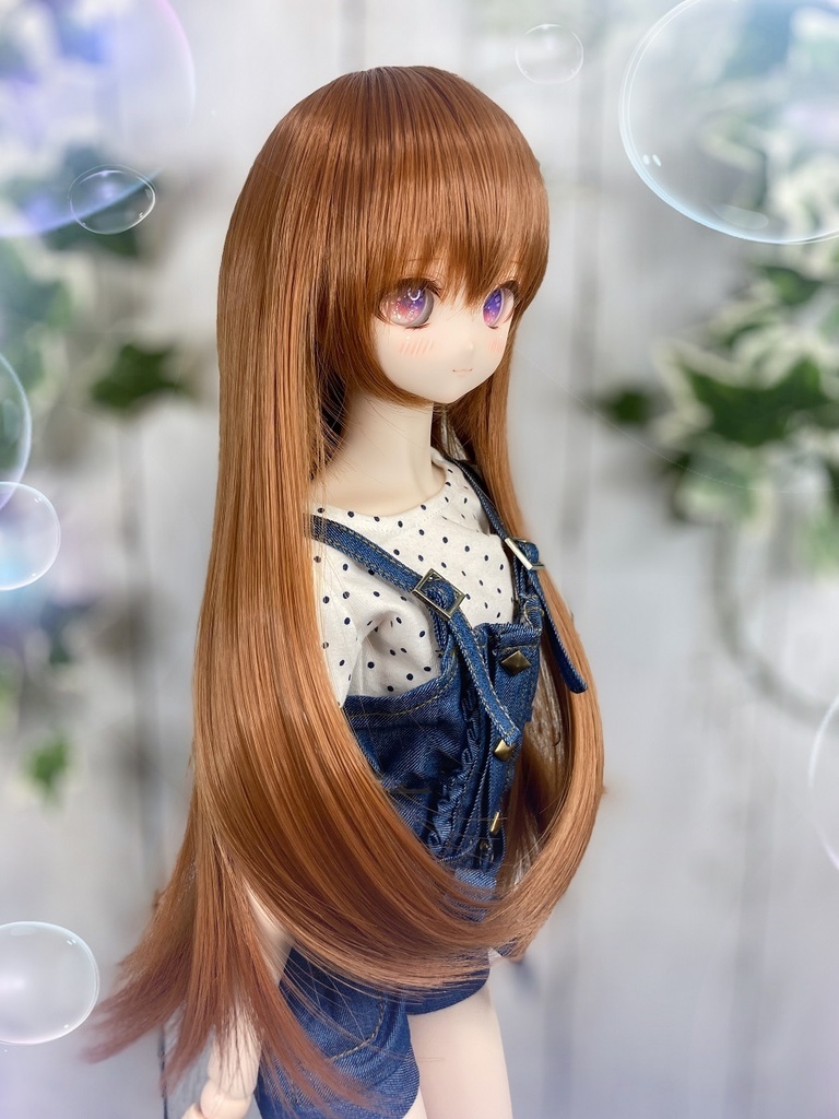 ドールウィッグ*ロングヘアー*チョコブラウン*9～9.5インチ