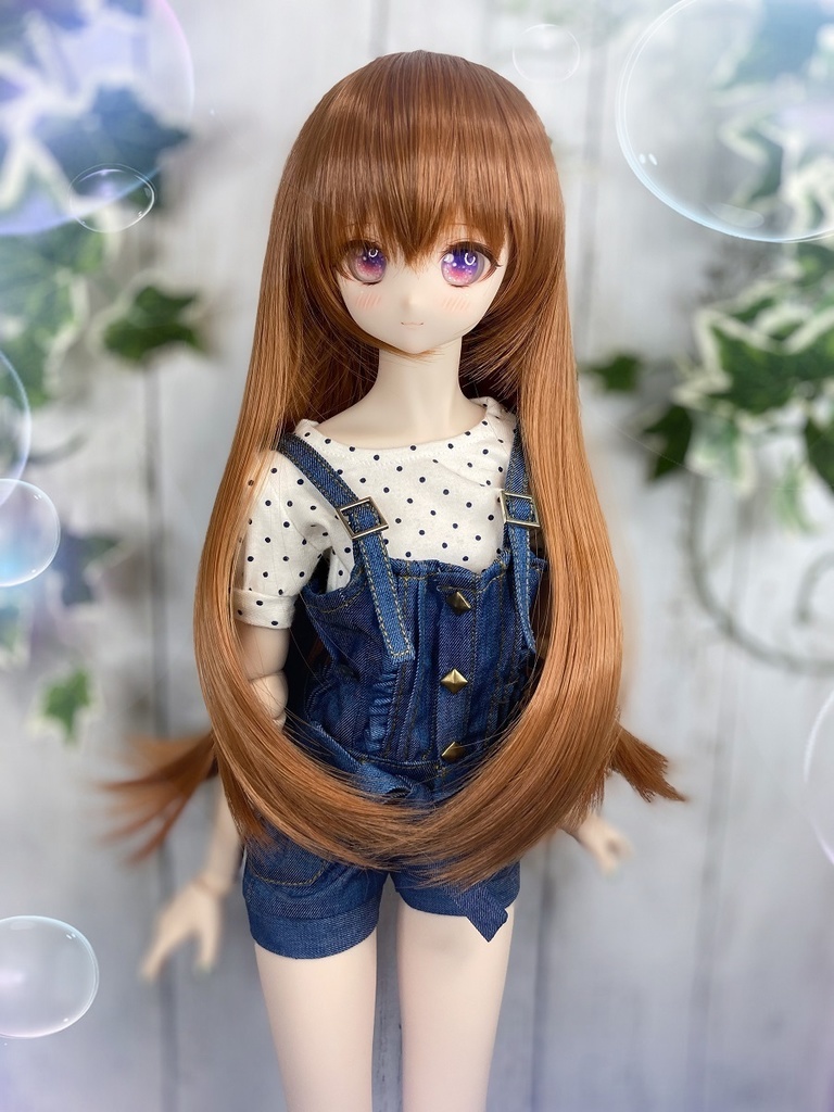 ドールウィッグ*ロングヘアー*チョコブラウン*9～9.5インチ