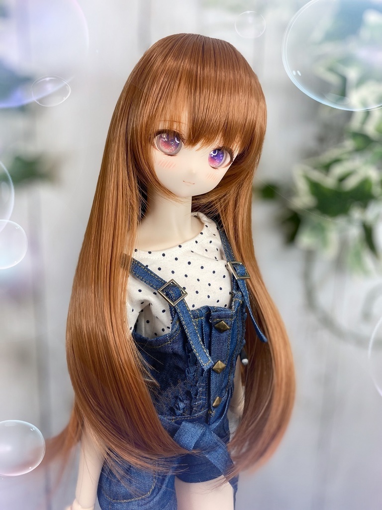 ドールウィッグ*ロングヘアー*チョコブラウン*9～9.5インチ