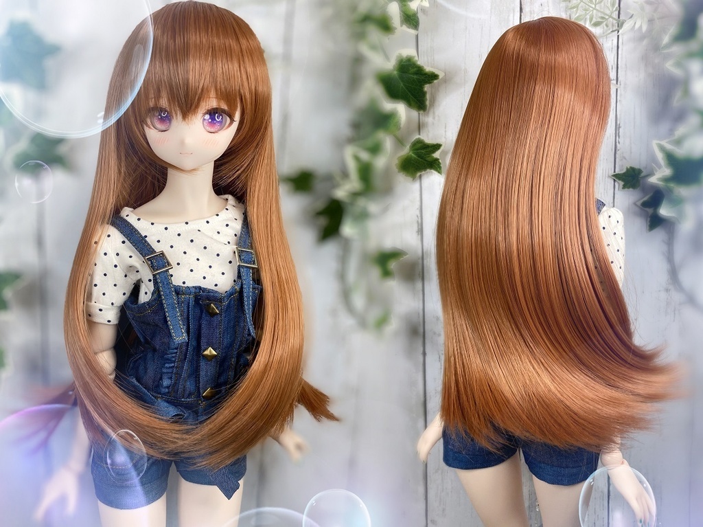ドールウィッグ*ロングヘアー*チョコブラウン*9～9.5インチ