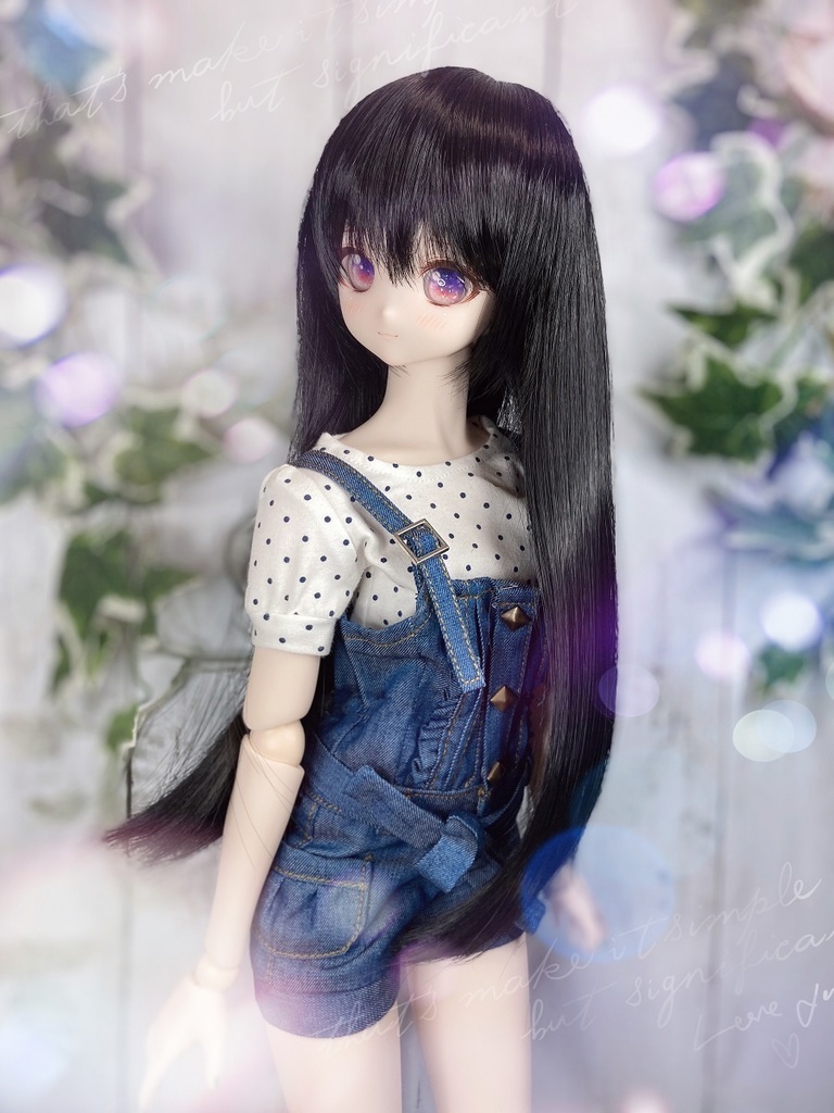 ドールウィッグ*ロングヘアー*ブラック*9～9.5インチ