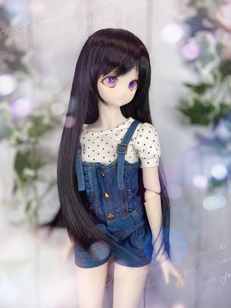 ドールウィッグ*ロングヘアー*ブラック*9～9.5インチ